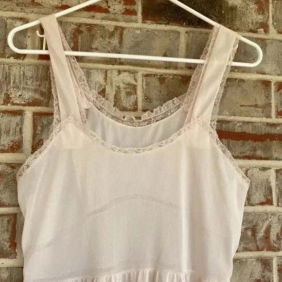 Seumprufe Vintage Cream Nylon Lace Nightgown - Picture 4 of 5